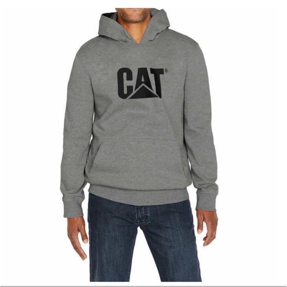 Caterpillar Men Heavyweight Hoodie GRAY MEDIUM - Picture 1 of 5